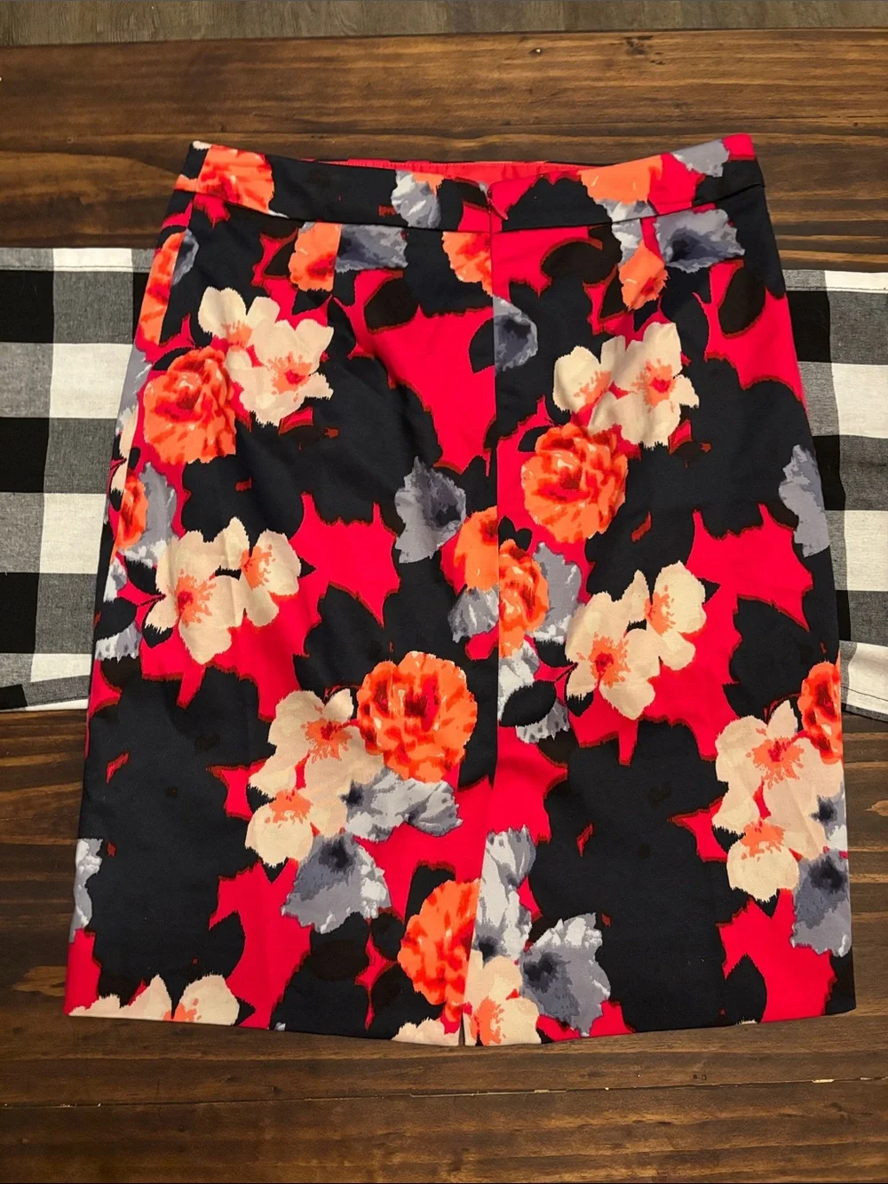 J crew the pencil skirt red floral 0